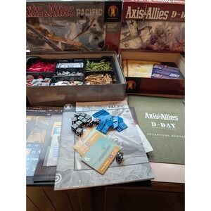 Axis & Allies The Pacific And D-Day 1944 Avalon Hill 2010 Boardgame Lot Axis And